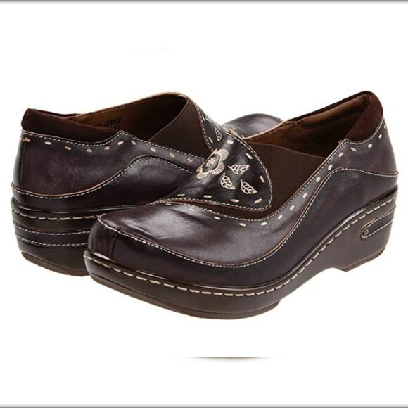 Spring Step Brown Burbank Leather Slip On Clogs EU 42 US 10.5-11 - Picture 2 of 11